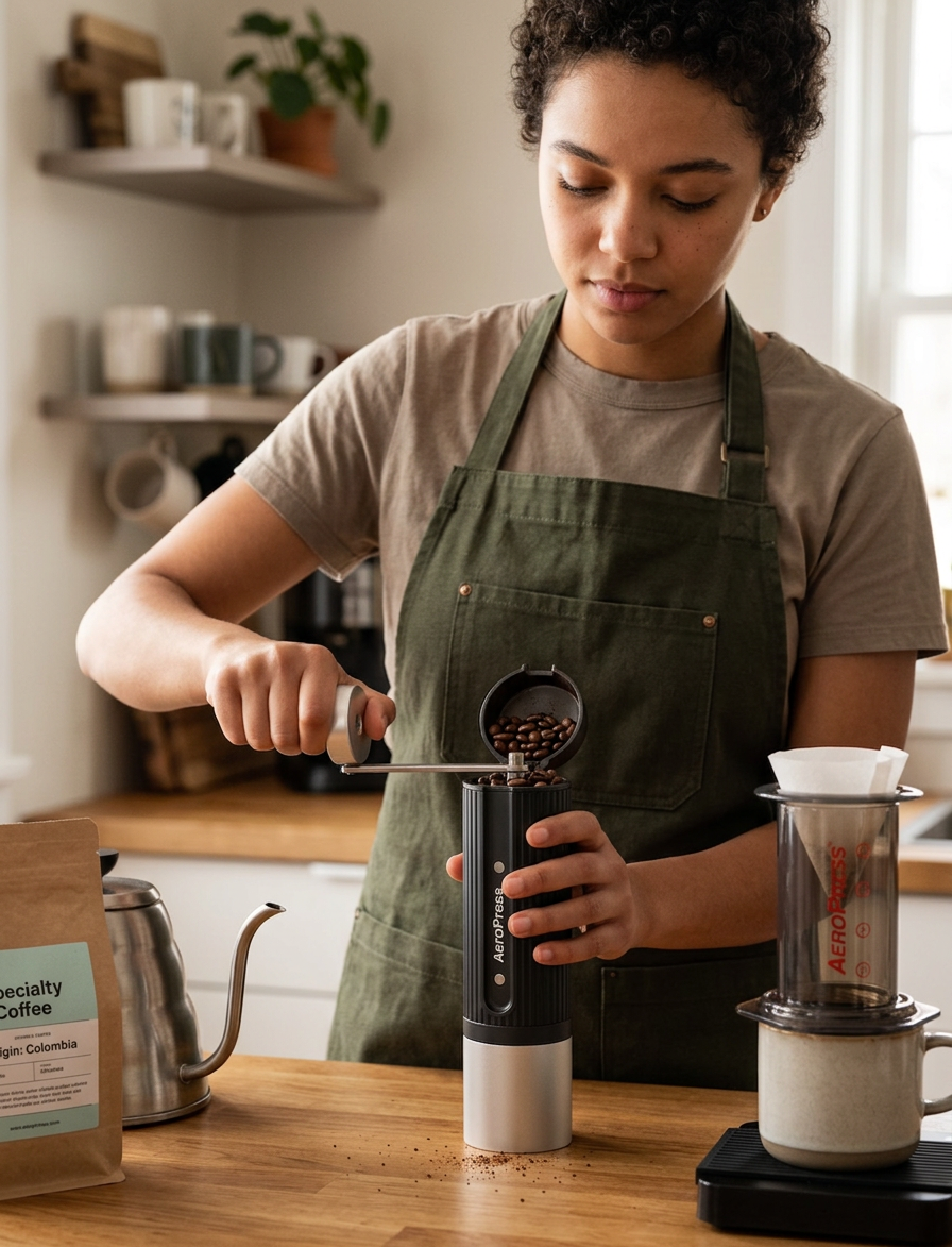 Premium manual coffee grinder by Developers Allied
